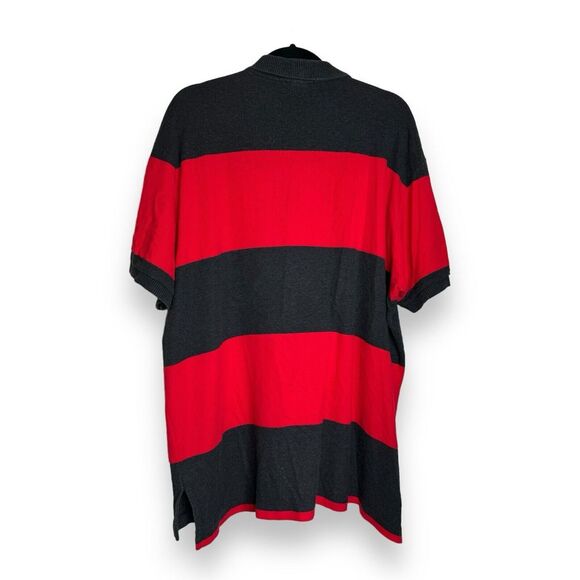 Ralph Lauren Polo Sport Red/Black Striped Short Sleeve 2XL Sweater/Polo Cotton - Picture 3 of 9